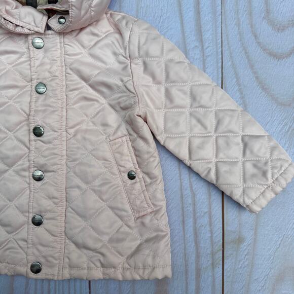Burberry Baby Girls Size 18M Quilted Removeable Hood Jacket Light Pink - Picture 3 of 10